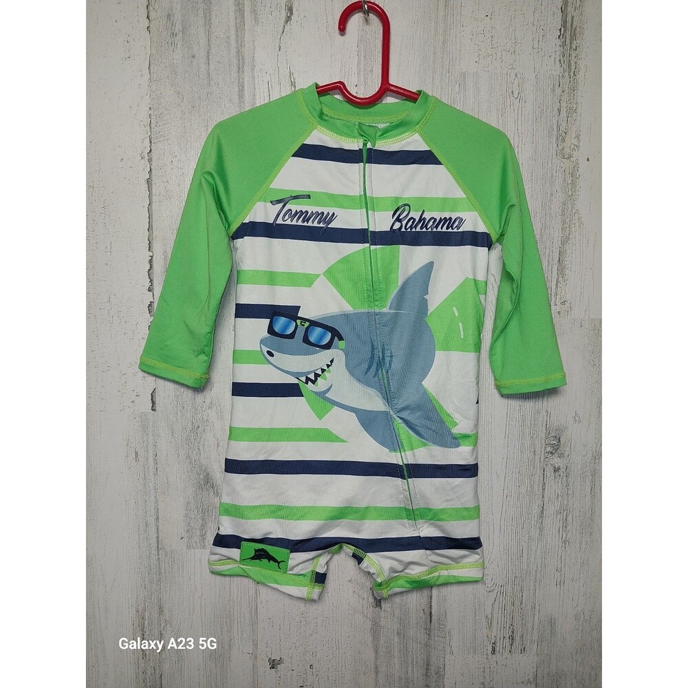 Tommy Bahama Baby Child Swimsuit Rash Guard Shark Sun Protectant 18/24 Month